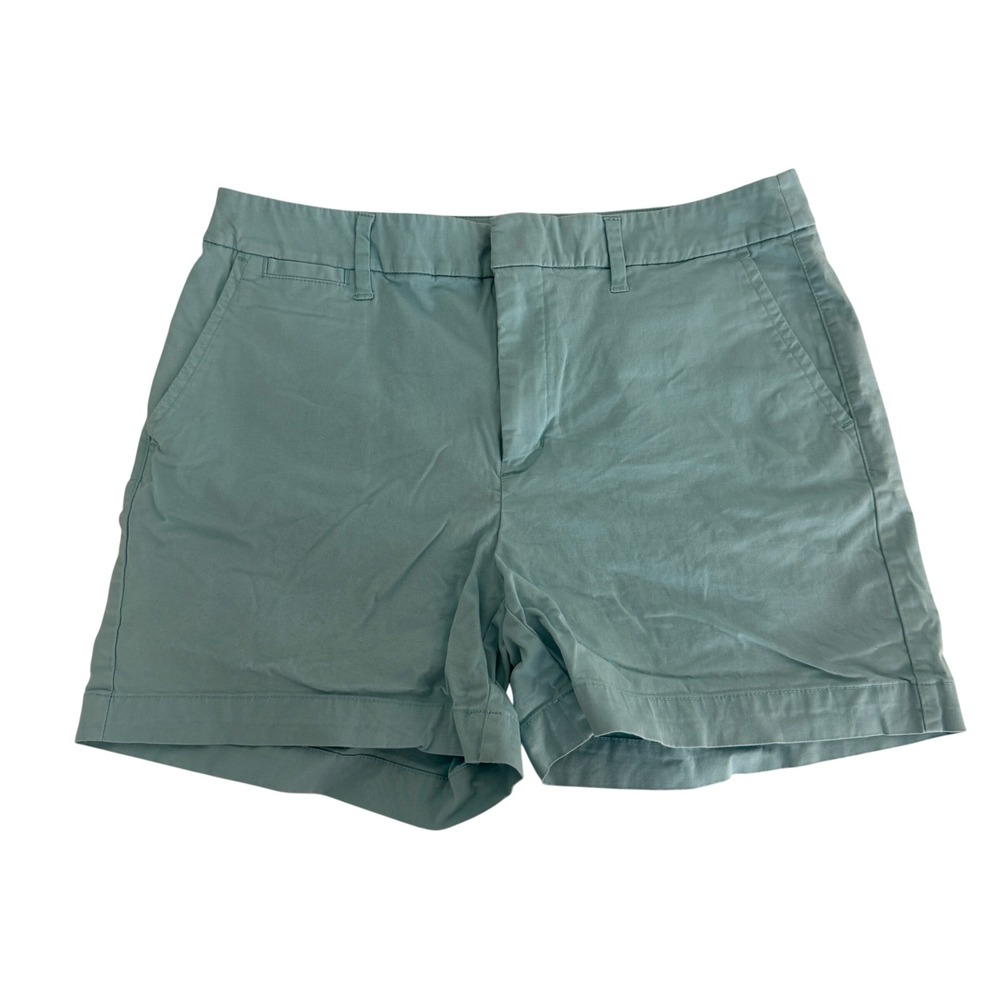 Womens Stretch Chino Shorts Light Teal Blue Size‎ 6 Mid Rise Casual Summer